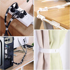 ELII 328Pcs Cable Management Kit, 8 Magnetic Cable Clips,69Adhesive Cable Holder,4 Cable Sleeve Split,22Reusable Cable Strap,200 Nylon Cable Zip Ties with 25 Mounts TV Home(White)