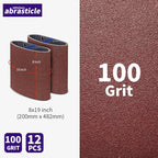 12 Packs 8 x 19 inch 100 Grit Cloth Floor Sanding Belts Ideal for Sanding Commercial and Residential Flooring