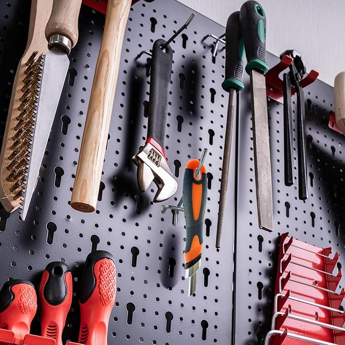 50 Pack 4 Inch Pegboard Hooks, L Shape Metal Hooks Kit for 1/4" and 1/8" Pegboard, Utility Hooks Suit for Organizing Storage Tools, Garage, Kitchen, Office, Tools