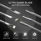 HAUTMEC Wood Carving Tools, 6-Piece Wood Chisel Sets, CRV Steel Blades with Rust-Resistant Electrolytic Coating, Fishtail V-Gouge Design for Fine Woodworking & Detailing – HT0236