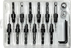 FTG USA 12 Pc #4 (7/64") Countersink Drill Bit Set with Depth Stop Collar, Hex Wrench - Tapered Drill Bits for Wood