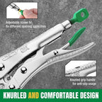 SK 7" Curved Jaw Locking Pliers, Premium CR-V Construction, Ergonomic Anti-slip Handle, Ideal for Welding or Assembly