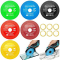 Lamoutor 6Pcs 4.5 Inch Glass Cutting Disc for Angle Grinder, Diamond Saw Blade, Tile Cutter Blade for Cutting Marble Glass Tile Jade Crystal（Green/Blue/Yellow/Black/Red/Orange）