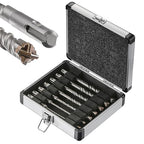6in Concrete Drill Bit Set - Cross-Type Double Thread Carbide Bits for Brick, Stone, Hammer Drill