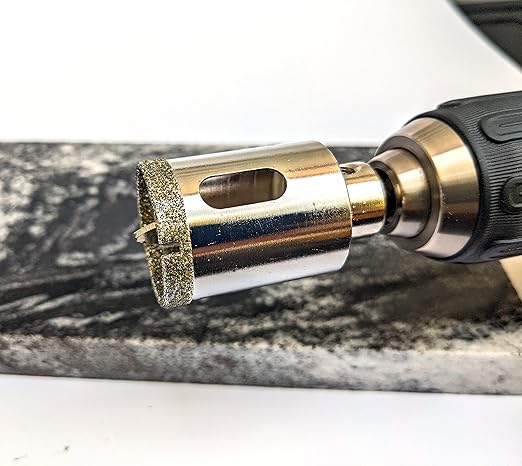 Drilax 1-3/8" Diamond Hole Saw | Removable Pilot Pin for Precision Locator & Wet Drilling | 3/8" Shank for Ceramic, Porcelain, Tile, Quartz, Granite, Marble | Perfect for Faucets, Soap Dispensers