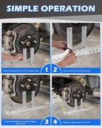 Upgraded Wheel Alignment Tool Kit, Toe Alignment Tool Plates with Extension Arms, Heavy Duty Front End Alignment Tool for Cars, Fast Precise DIY Toe Alignment at Home, Fits Lower Calipers, Silver