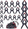 FASTPRO 20-PACK 4-Size Nylon Plastic Spring Clamps with String Bag Organizer, Included 6-1/2in., 4-1/2in., 3-1/2in.and 2-1/2in.