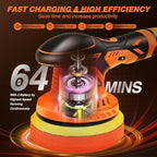 Saker Cordless Buffer Polisher, 6 Inch Fast Charging Portable Car Polishing Kit with 12V 2000mAh Battery, Polisher for Car Detailing Polishing Waxing