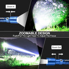 Flashlights High Lumens Rechargeable, Super Bright Long Range Small Powerful Flashlight, 6 Modes LED Tactical Pocket Waterproof Flash Light for Home Emergency (2, Blue)