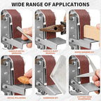 SI FANG 10Pcs Mini Electric Belt Sander Sanding Belts 13 x 1.2inch, Premium Knife Sharpening Aluminum Oxide Abrasive Sanding Belt for Woodworking, Metal Polishing (600 Grit)