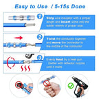 Kuject Heat Shrink Solder Seal Wire Connectors Kit 1000PCS, Waterproof Butt Connector Heat Shrink Electrical Terminals, Insulated Solderless Wiring Splice Connectors for Marine Automotive Boat Truck