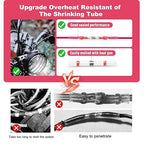 Kuject 50PCS Solder Seal Wire Connectors AWG 22-18, Red Solder Seal Heat Shrink Butt Connectors Terminals Solder Sleeve Waterproof Wire Splice Connector for Marine Automotive Boat Wire Joint