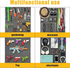 6 Black Plastic Peg Board Set Contains 200 Accessories, High Load-Bearing, Rust-Proof, Non-Sagging, Non-Grooved, Tools Can be Styled at Will, and the Tool Storage System Gives You a New Experience