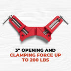 Right Angle Wood Clamp - Home Improvement Hand Tool - Premium Clamp Set with 45 Degree Cutting Guide Slot - 2 Pack