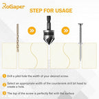 5 Pcs Countersink Drill Bit Set, 82 Degree 5 Flute High-Speed Steel Countersink Drill Bit with 1/4” Hex Shank, 1/4" to 3/4" Size for Machinable Metals, Wood, Carbon Steel, in Aluminum Case