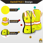 KwikSafety - Charlotte, NC - FIRST LADY Safety Vest for Women, High Visibility Reflective Strips, Meets ANSI & OSHA