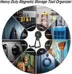 4Pcs Heavy Duty Storage Magnetic Utility Hooks Large Garage Strong Extra Magnet Hooks Hanger with Anti-Slip Coating Heavy Duty Magnetic Hooks for Hanging Power Dril Garage Garden Tools Black