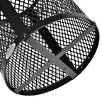 Global Industrial Outdoor Diamond Steel Trash Can with Rain Bonnet Lid and Plastic Liner, 36 Gallon Capacity, Black, Thermoplastic Coating, 23-1/2" Diameter, 40-1/2"H