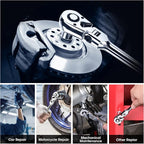 WORKPRO 2-Piece Flex Head Ratchet Set, 1/4", 3/8" Drive, 72-Tooth Ratchet with Chromium Plating Quick Release Reversible Design, 5 Degree Swing