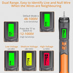 Neoteck Voltage Tester/Non Contact Voltage Tester 12-1000V/48-1000V Adjustable Sensitivity AC Voltage Detector Tester Pen Live/Null Wire Tester with LCD Display Buzzer Alarm Wire Breakpoint Finder