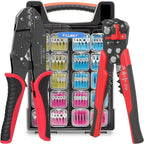 Kuject Crimping Tool Kit, 340 PCS Heat Shrink Wire Connectors(AWG22–10), 3-in-1 Adjustable Wire Stripper and Wire Crimper Kit for Automotive, Marine, and Electrical Repairs