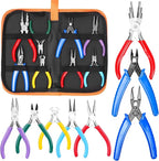 Jewelry Pliers Set - 9 Pcs, Long Nose, Round Nose, Diagonal Wire Cutter, End Cutting, Bail Making, Bead Crimping, Split Ring Plier