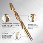 230 Pcs Drill Bit Set, 135° Tip Titanium Coated High Speed Steel, Twist Drill Bit Kit for Iron, Aluminum Alloy, Copper, Wood, Plastic, with Hard Storage Indexed Box 3/64''-1/2''