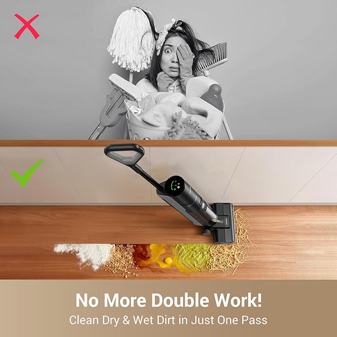 DREAME G10 Wet Dry Vacuum Cleaner, Cordless Vacuum Mop All in One with Auto Self-Cleaning, Up to 30 Mins Runtime, Cordless Floor Cleaner Machine for Hard Floors, Edge Cleaning Wet Dry Vacuum