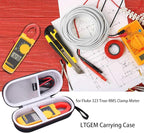 LTGEM Hard Case Compatible with Fluke 323/302+ / 301D / 324/325 Clamp Meter Clamp Multimeter AC-DC TRMS, Mesh Pocket for Accessories(Case Only)