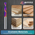 Downcut Spiral Router Bit 1/4 Inch Cutting Diameter 1 Inch Cutting Length and 3 Inch Overall Length, CNC Router Bits End Mill for Wood Cutting, Slot Mortise, Engraving