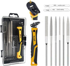 8-In-1 Needle File & Saw Set With Storage box, 6 pcs Small Diamond Files, for Metal, Jewlers, Wood, Leather and Plastic, Ergonomic Designed Handle With Quick Change Mechanism