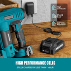 ALLOYPOWER 18 Gauge Nail Gun Battery Powered, 2 in 1 Cordless Brad Nailer/Electric Stapler with 2.0Ah Battery and Charger,1000pcs Nails and 500pcs Staples Included for Home Improvement & Woodworking