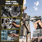 Cordless Impact Wrench 1/2 inch for Dewalt 20V Battery, 750Ft-lbs(1000N. m) Brushless High Torque Power Impact Wrench Gun Tool with LED Work Light and Belt Clip (Battery Not Included)