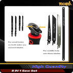 8-In-1 Multi Blades Hand Saw, Drywall Cutter. Hacksaw. Long Blade, Jab Saw, For Cutting Drywall, Sheetrock, Wood, Metel, Plastic, Plywood. Blade Quick Change Mechanism. Red Handle.