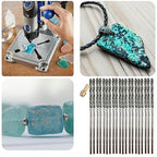 Diamond Drill Bits 1.5mm 20 Pieces Compatible with Dremel Collet Included Twist Tip Jewelry Beach Sea Glass Shells Gemstones Lapidary Ornament Bracelet Necklace Arts Crafts