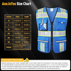 Class 2 Safety Vest with Zipper Front and multiple Pockets, High Visibility Vest, Meets ANSI/ISEA Standards