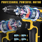 SIDSYS 21V Max Cordless Electric Drill Set, 3/8" Keyless Chuck Power Drill 17+1 Torque, 2 Variable Speed, Built-In LED, Versatile Hand Drills for Wood Drilling/Screw Removal