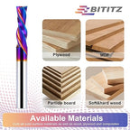 1/4 Inch Shank Downcut Spiral Router Bit | 1 Inch Cutting Length |CNC Router Bits for Precision Woodworking - Ideal for Slot Mortise, Engraving, and Clean Edges