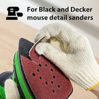 S&F STEAD & FAST Mouse Sander Sandpaper 60 Grit 25 Pack, Black and Decker Mouse Sander Pads, 12 Hole Hook and Loop Sanding Pads, Detail Palm Sand Paper Set with Tack Cloth