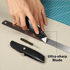 Reginary 30 Pcs Box Cutter Bulk Retractable Blade Utility Knife Heavy Duty Aluminum Alloy Razor Shell Knife for Cartons, Cardboard and Boxes, DIY, Factory, Home(Black)