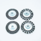 4 Inch Twist Knotted Wire Wheel Brush Set for Angle Grinder with 5/8 Inch-11 Threaded Arbor - Heavy-Duty Conditioning for Various Metals (4)