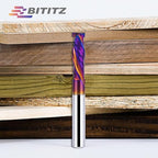 2PCS Up & Down Cut Spiral Router Bit 1/4 Inch Shank 1/4 Inch Cutting Diameter 1/10 inch Cutting Length with Extra Long Life Coating CNC Router Bits End Mill for Wood Cutting, Slot Mortise, Engraving