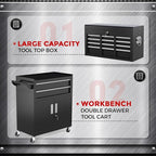 INTERGREAT Rolling Tool Chest with Wheels and 8 Drawers, Detachable Large Tool Cabinet with Lock for Garage, Locking Mechanic Tool Cart with Black Liner for Warehouse, Workshop, High Capacity