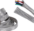 Tinned Copper Wire Shielding Sleeve, Expandable Ground Strap Wiring Braided Sleeving Metal Mesh Sheathing Cabling Wiring Protector (5/8inch - 25ft)