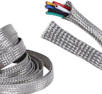 Tinned Copper Wire Shielding Sleeve, Expandable Ground Strap Wiring Braided Sleeving Metal Mesh Sheathing Cabling Wiring Protector (5/8inch - 20ft)