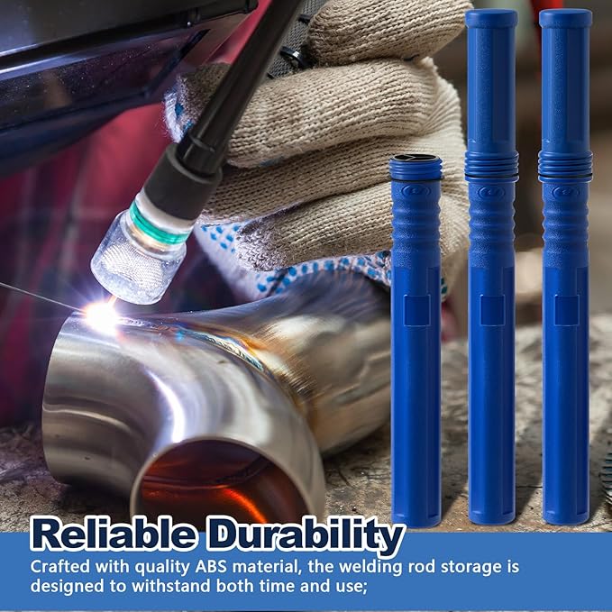 Tandefio 4 Pcs Welding Rod Storage Tube 40 Inch Tig Rod Storage Canisters Welding Electrode Holder Airproof Waterproof Container(Blue)