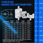Lichamp Stainless Steel Cable Crimper Hex Lug Tool, Hydraulic Hand Crimping Swaging Tool for Steel Wire Rope 1/8 and 3/16 inch