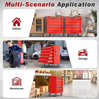Rolling Tool Chest with Drawers, 5 Drawers Tool Chests & Cabinets, Metal Toolbox with Wheels, Lockable Storage Cabinet, Garage Tool Box with Drawers (Red, 5 Drawers)