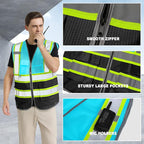 BeautyWill Custom Logo 10/20 Pack Safety Vest Class2 High Visibility Vest with Pockets Breathable Construction Vest Bulk