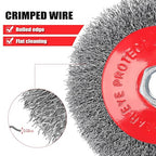 POLIWELL 12 Pack Wire Wheel Brush for Angle Grinder, 6pcs 4” Wheel Brushes, 6pcs 3” Cup Brush Set for 4 1/2 Grinders, 5/8 -11 Threaded Arbor, 0.020In Twisted Knotted Carbon Steel for Removal Rust